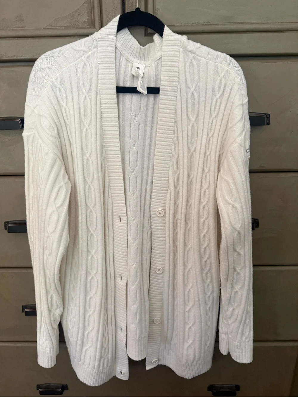 ALO Cable knit winter bliss cardigan - ivory - worn once